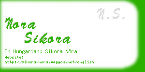 nora sikora business card
